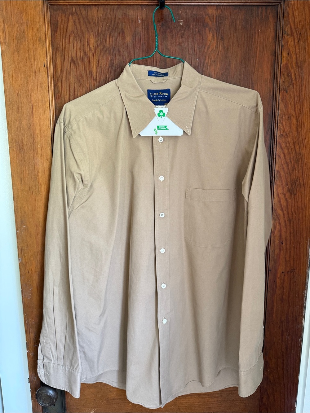 Club Room Dress Shirt - Tan, Size L